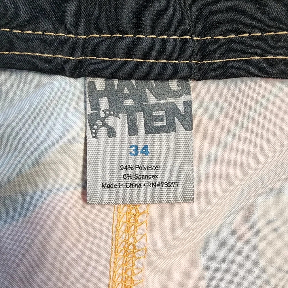HANG TEN HAWAII BOARD SHORTS Hawaiian Print Swim Mens 34‎